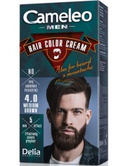 Cameleo Men Farba do Włosów i Brody dla Mężczyzn 4.0 Średni Brąz Hair Color Cream 1 szt
