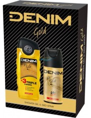 Denim Zestaw Męski Gold – dezodorant spray 150 ml + żel pod prysznic 250 ml
