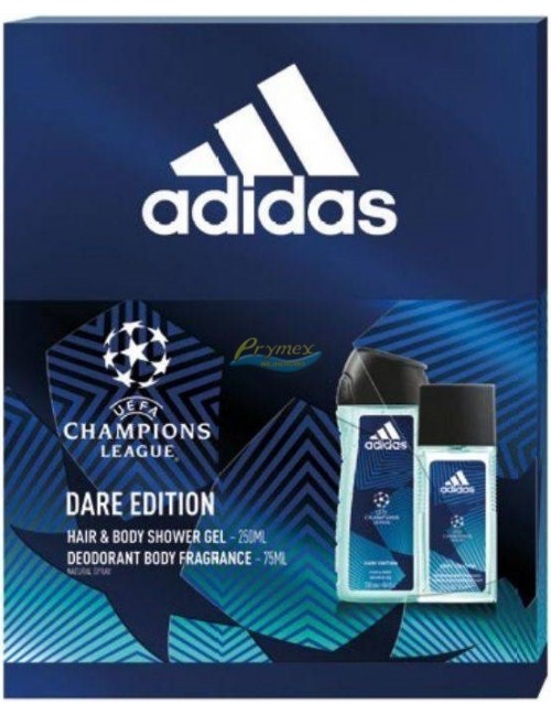Adidas Dare Edition Zestaw dla Mężczyzn - żel pod prysznic do ciała i włosów 250 ml + dezodorant natural spray 75 ml