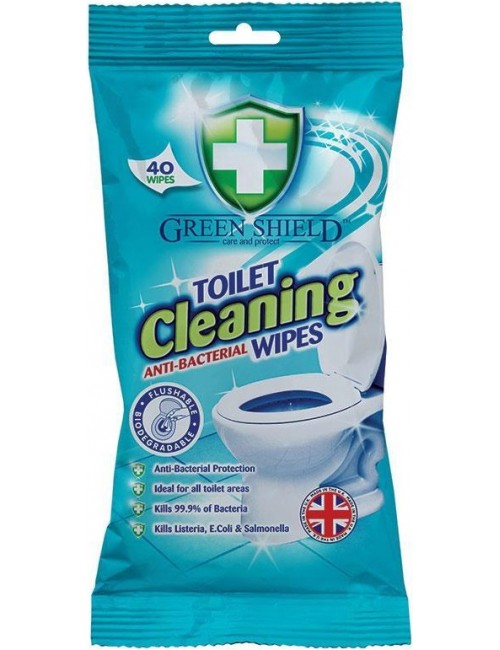 Green Shield Chusteczki do Czyszczenia Toalety Antybakteryjne 40 sztuk (UK)