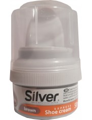 Silver Krem Nabłyszczający z Gąbką do Obuwia ze Skóry Brązowy 50 ml