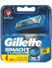 Gillette Wkłady do Maszynki do Golenia dla Mężczyzn z 3 Ostrzami Mach 3 Turbo 4 szt