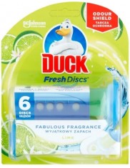 Duck Krążki Żelowe do Toalety Limonka Fresh Discs 36 ml (uchwyt + 6 krążków)