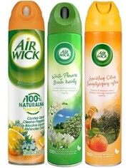 Air Wick Odświeżacz Powietrza w Sprayu Naturalna Mgiełka Anti-Tabacco + Energetyzujący Cytrus + Białe Kwiaty Zestaw (3 x 240 ml)