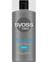 Syoss Szampon do Włosów Normalnych i Przetłuszczających się dla Mężczyzn Clean & Cool 440 ml