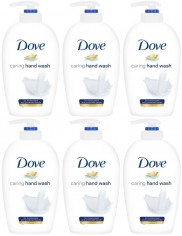 Dove Caring Hand Wash Angielskie Mydło w Płynie z Pompką 250 ml Zestaw ( 6 x 250 ml )