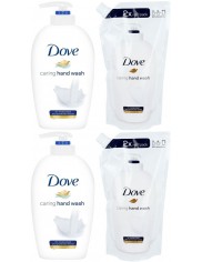 Dove Caring Hand Wash Mydło w Płynie z Pompką 250 ml + Zapas 500 ml Zestaw ( 2 x  250 ml + 500 ml ) 