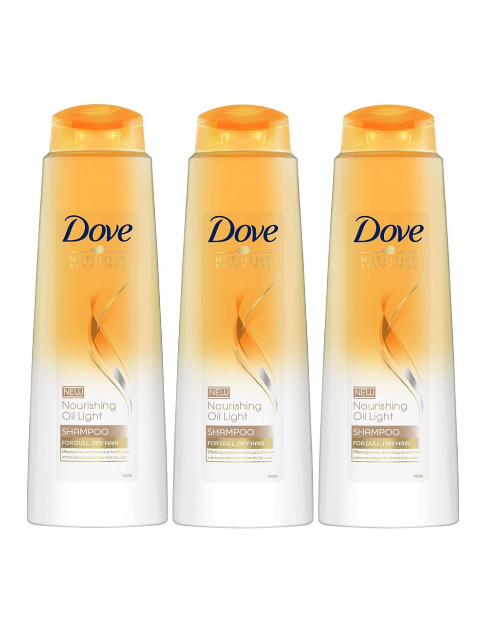 Dove Szampon z Odżywką do Włosów Normalnych Nourishing Oil Light  Zestaw ( 3 szt x 400 ml )