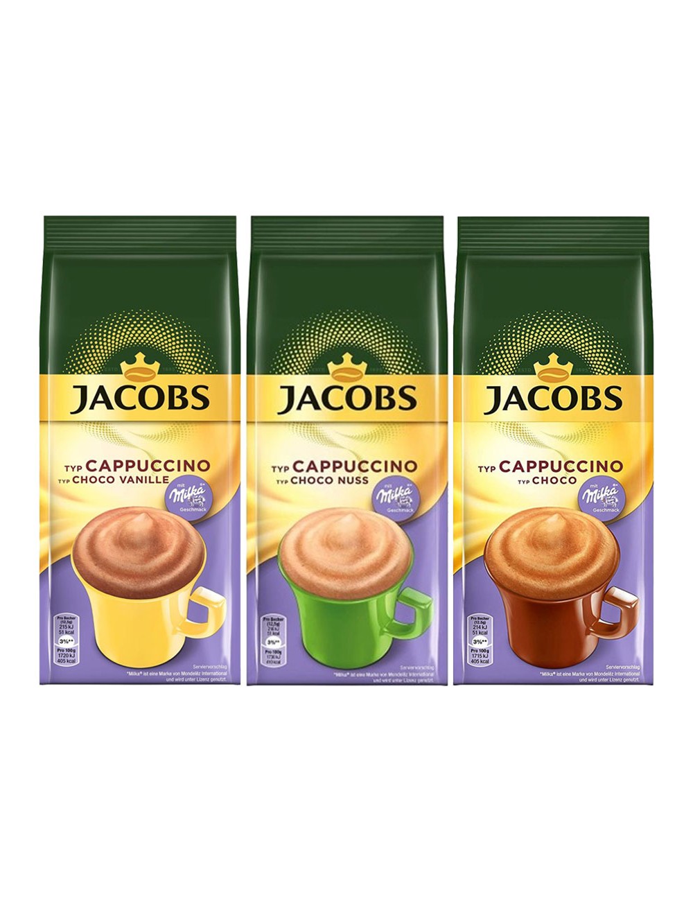Jacobs Choco Cappuccino Milka Kawa Zestaw ( 3 szt x 500 g )
