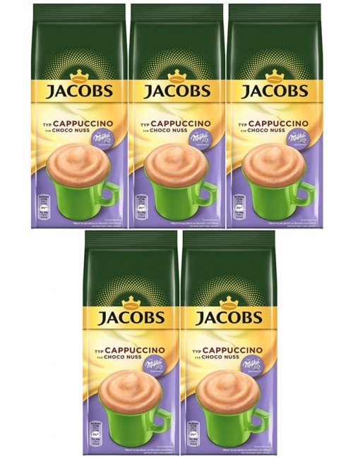 Jacobs Choco Cappuccino Milka Nuss Kawa o Smaku Czekolady i Orzechów w Torebce Zestaw ( 5 szt x 500 g)