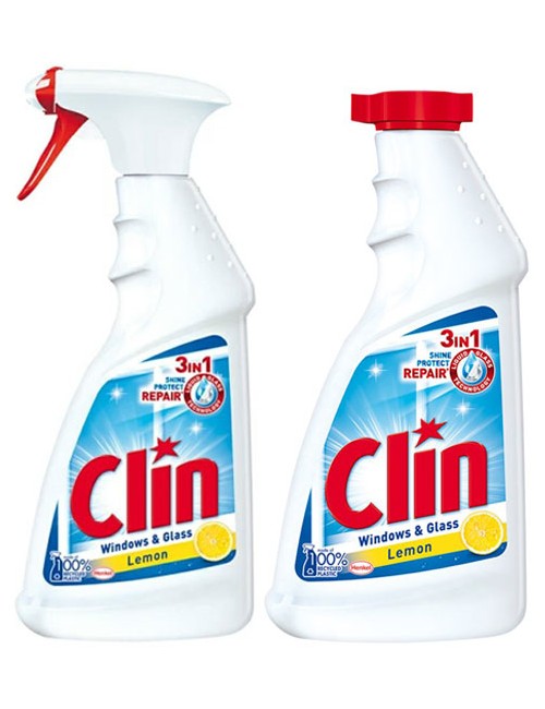Clin Windows & Glass Citrus  – środek do czyszczenia okien z alkoholem Zestaw ( 1 szt zapas + 1 szt sprawy )