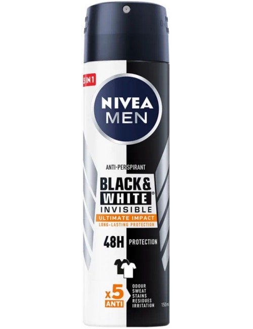 Nivea Men Invisible for Black & White Dezodorant w Sprayu dla Mężczyzn 200 ml