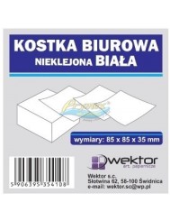 Notes Kostka Papierowa Nieklejona Biała (85x85x35 mm) Wektor 1 szt