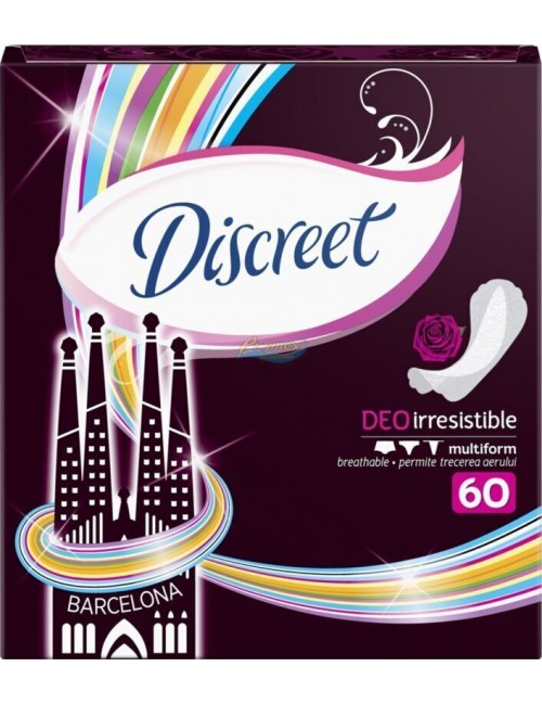 Discreet Wkładki Higieniczne Oddychające Zapachowe Multiform Deo Irresistible Barcelona 60 szt