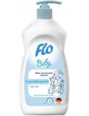 Flo Baby Hipoalergiczny Uniwersalny Płyn do Mycia Smoczków, Butelek i Naczyń 500 ml
