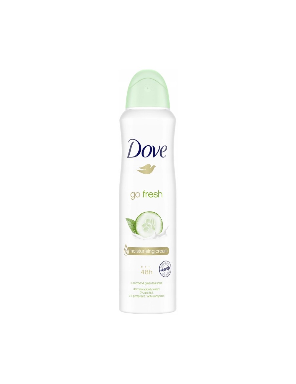 Dove Antyperspirant Spray dla Kobiet Ogórek i Zielona Herbata 48h Go Fresh 150 ml (UK)