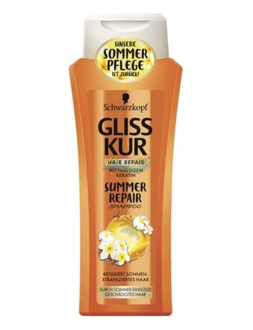 Gliss Kur Szampon do Włosów Zniszczonych z olejkiem Monoi i filtrem UV Summer Repair 250 ml (DE)