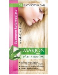 Marion Nr 69 Platynowy Blond 40ml – szamponetka koloryzująca  4-8 myć, zawiera wyciąg z aloesu