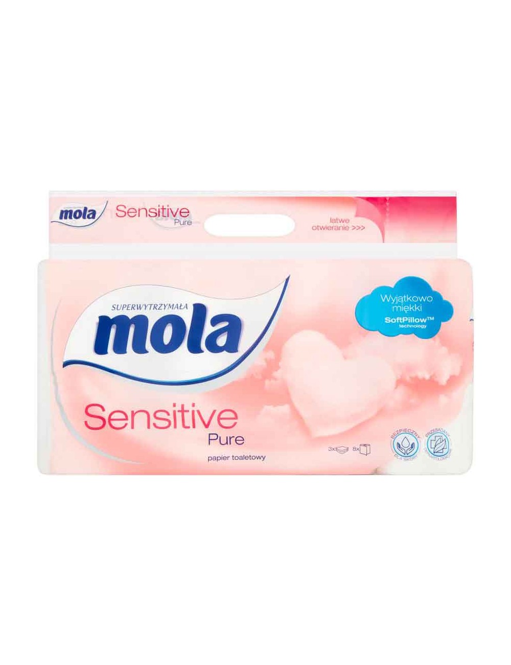 Mola Papier Toaletowy 3-Warstwowy Sensitive Pure (8 rolek)