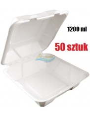 Pojemniki Lunch Box Obiadowe Kwadratowe (1200 ml) do Dań na Wynos Eco Clarina 50 szt