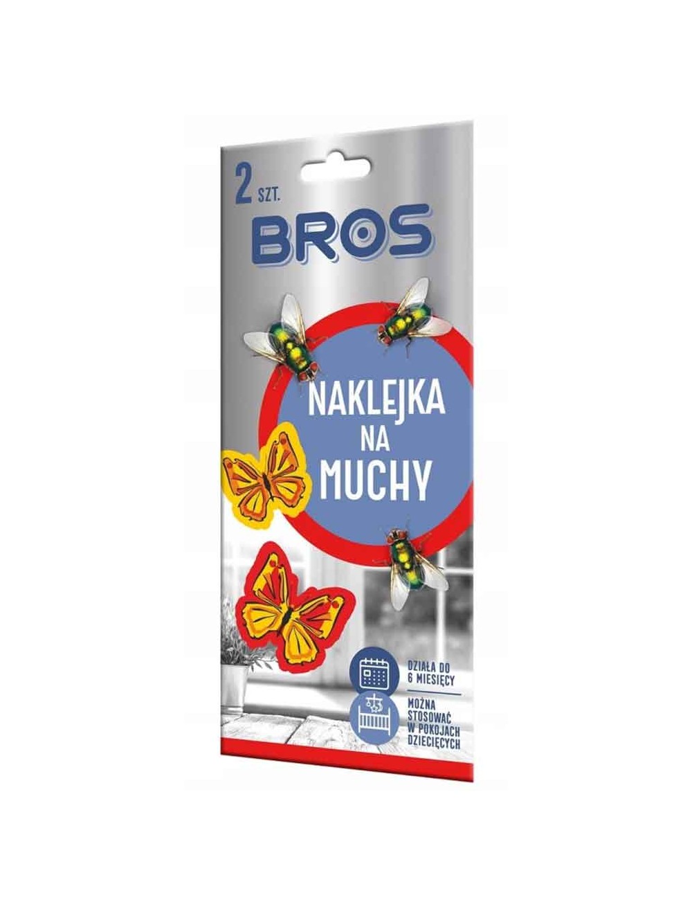 Bros Naklejki Na Muchy 2szt – estetyczne, z substancją czynną do zwalczania much