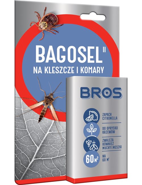 Bros Koncentrat do Oprysku Ogrodu do Zwalczania Komarów, Meszek, Kleszczy i Much Citronella Bagosel 30 ml