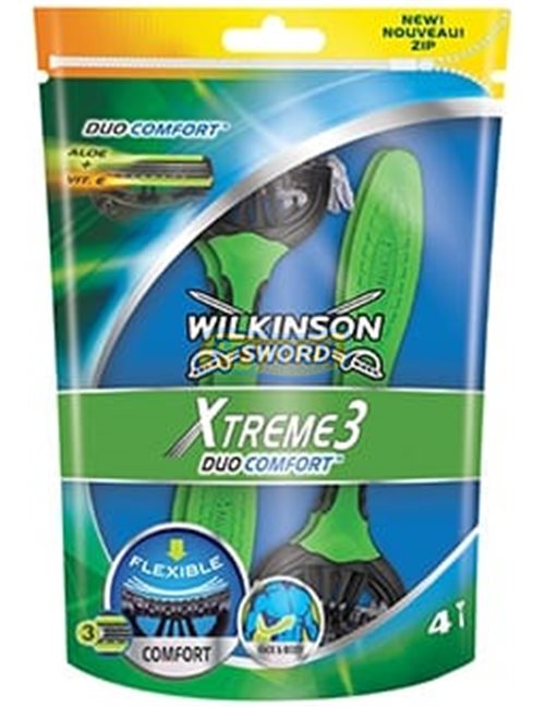 Wilkinson Sword Xtreme3 Maszynki do Golenia Jednorazowe Duo Comfort 4 szt
