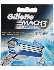 Gillette Wkłady do Maszynki do Golenia dla Mężczyzn Mach 3 Turbo 4 szt