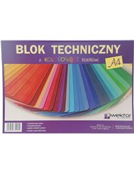Blok Techniczny A4 z Kolorowymi Kartkami Różne Wzory Okładek (8 kartek) 1 szt