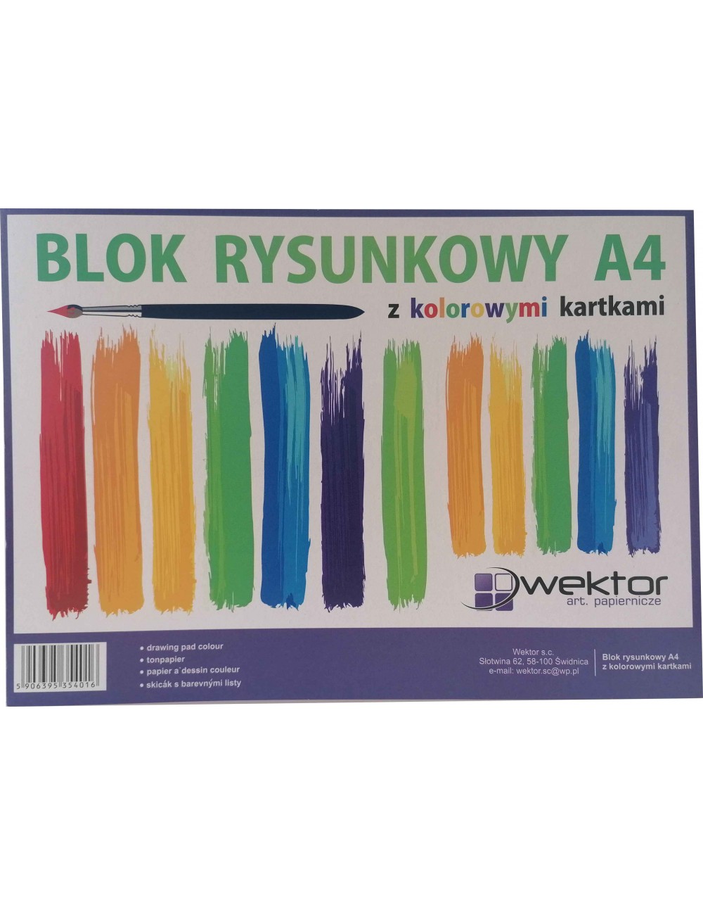 Blok Rysunkowy A4 z Kolorowymi Kartkami 1 szt