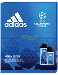 Adidas Zestaw dla Mężczyzn Champions League – Żel pod Prysznic 250 ml + Dezodorant Natural Spray 75 ml