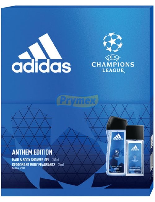 Adidas Zestaw dla Mężczyzn Champions League – Żel pod Prysznic 250 ml + Dezodorant Natural Spray 75 ml