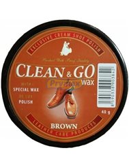 Clean & Go Wax Brązowa Pasta do Butów z Błyszczącej Skóry z Woskiem 40 g
