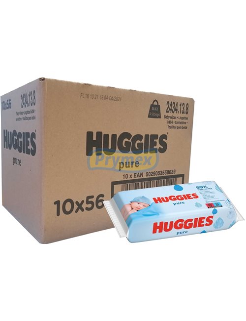 Huggies Chusteczki Nawilżane dla Dzieci Pure Zestaw 560 szt (10x56 szt) (UK)