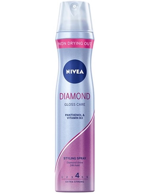 Nivea Lakier do Włosów Diamond Gloss Diamentowy Blask Extra Mocny 250 ml