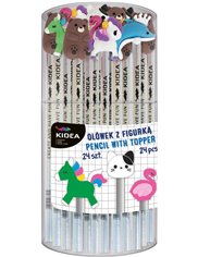 Ołówek HB z Figurką w Kształcie Zwierzaka Kidea Mix 1 szt