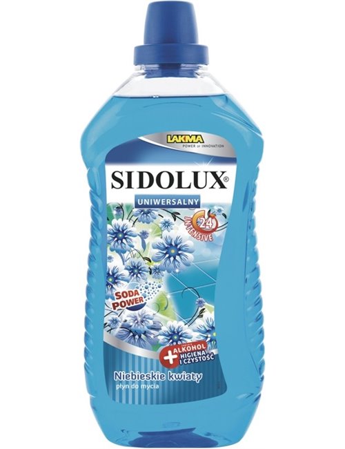 Sidolux Niebieskie Kwiaty Uniwersalny Soda Power Płyn do Mycia Wszystkich Powierzchni Zmywalnych 1 L 