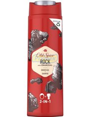 Old Spice Żel pod Prysznic i Szampon do Włosów dla Mężczyzn 2-w-1 z Aktywnym Węglem Rock 400 ml