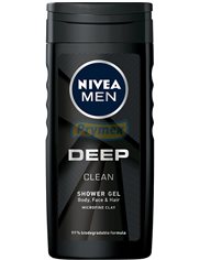 Nivea Men Deep Clean Żel pod Prysznic dla Mężczyzn do Ciała Twarzy i Włosów 250 ml