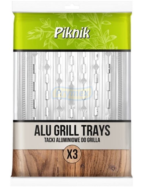 Tacki Aluminiowe do Grilla (34x22 cm) Piknik 3 szt