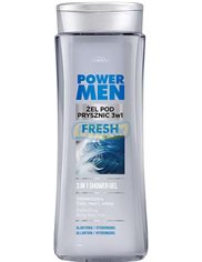 Joanna Power Men Męski Odświeżający Szampon-Żel pod Prysznic do Ciała, Twarzy i Włosów 3w1 Fresh 300 ml