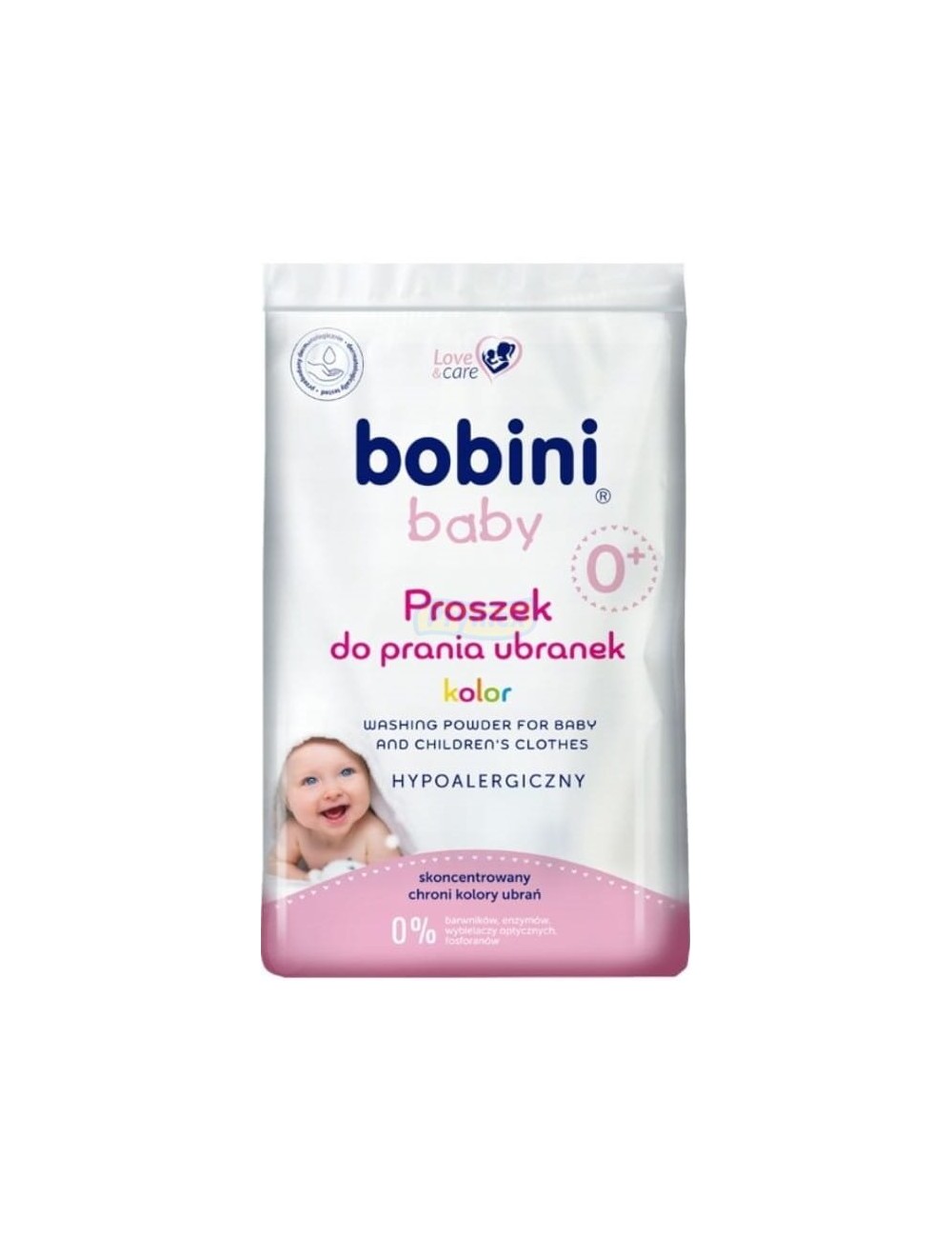 Bobini Baby Proszek do Prania Ubranek Niemowlęcych i Dziecięcych Hipoalergiczny Skoncentrowany Kolor 1,2 kg