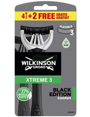 Wilkinson Sword Xtreme3 Jednorazowe Maszynki do Golenia Black Edition 4+2 szt