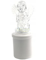 Znicz LED Anioł Siedzący (14 x 5 cm) z Bateriami Mix Kolorów 1 szt