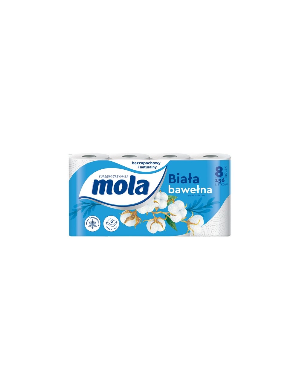 Mola Papier Toaletowy Bawełniana Biel Bezzapachowy Celuloza (8 rolek)