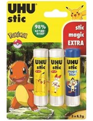 Kleje w Sztyfcie UHU Pokemon (3x 8,2g)