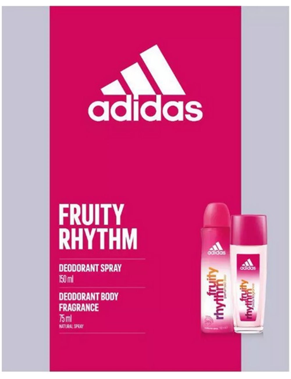 Adidas Zestaw dla Kobiet Fruity Rhythm – dezodorant w sprayu 150 ml + dezodorant naturalny spray 75 ml