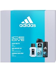 Adidas Zestaw dla Mężczyzn Ice Dive – woda po goleniu 50 ml + żel pod prysznic 3-w-1 250 ml + dezodorant spray 150 ml
