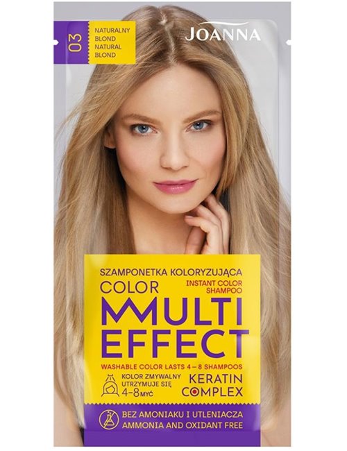 Joanna Multi Efect 03 Naturalny Blond Szamponetka Koloryzująca 35 g – bez amoniaku i utleniacza