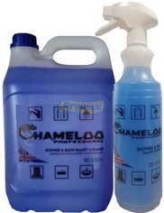 Chameloo Preparat do Czyszczenia Kabin Prysznicowych i Powierzchni Zmywalnych w Łazience SB-242 Zestaw (5 L + Spray 1 L) (UK)